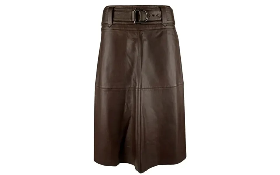 Women S Belted Lambskin Leather Midi Skirt 6