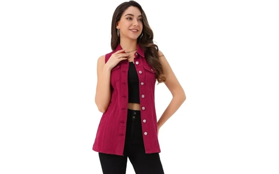 Women S Denim Vest Sleeveless Button Down Waistcoat Casual Long Jean Vests