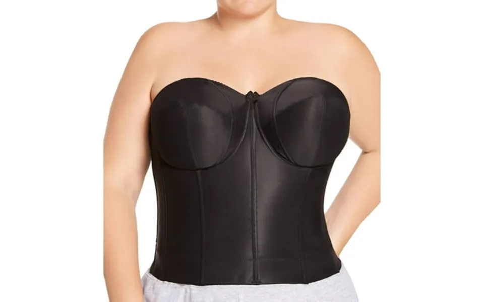 Women S Elila 6421 Long Strapless Longline Underwire Bra Black 48b