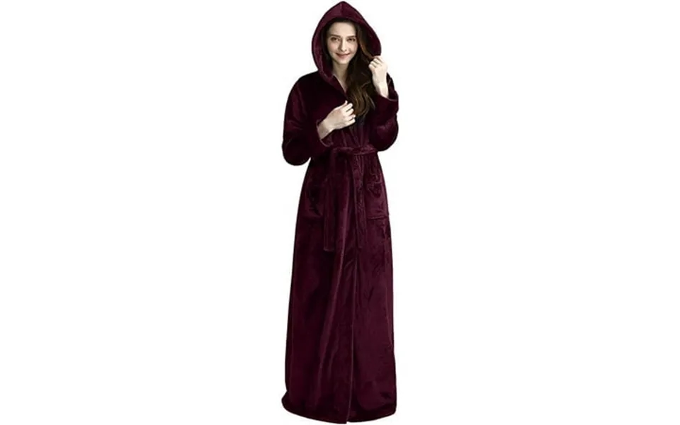 Women S Long Hooded Robe Luxurious Flannel Fleece Bathrobe With Mid-calf Ankle Full Floor Length