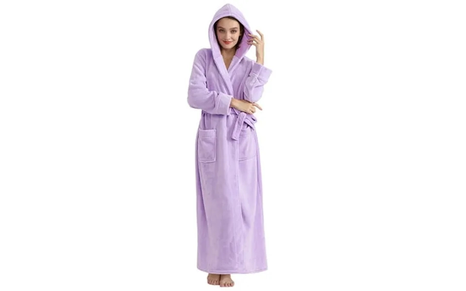 Women S Long Hooded Robe Luxurious Flannel Fleece Bathrobe With Mid-calf Ankle Full Floor Length