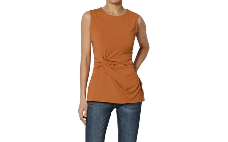 Women S Plus Summer Sleeveless Side Knot Front Tank Top Casual Office Slim Fit Blouse