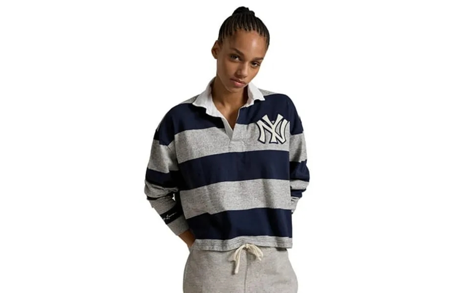 Women S Polo Ralph Lauren Navy Heather Gray New York Yankees Long Sleeve Rugby T-shirt