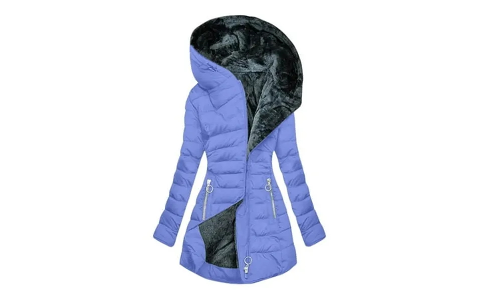Women Thick Warm Fleece Lined Hooded Hoodie Winter Zip Up Coat Jacket Quilted Puffer Down Jacket Winter Thicken Padded C