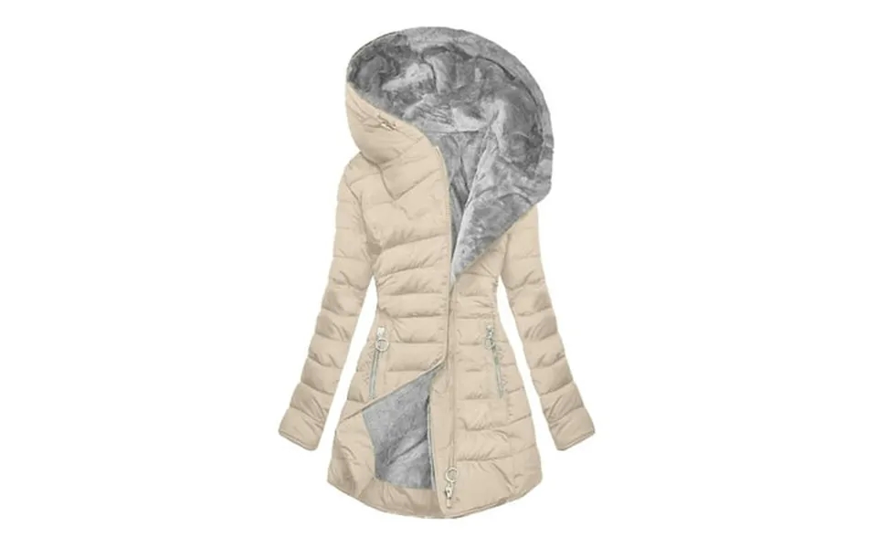 Womens Fleece Lined Soft Jacket Hooded Windproof Down Puffer Coat Winter Thicken Padded Coat Warm Parka Jacket Ski Snow