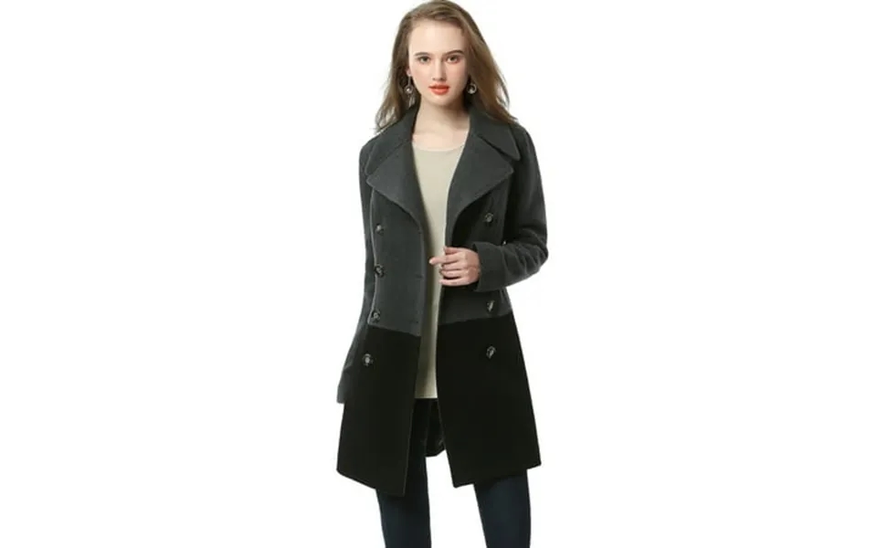 Womens Riley Color Block Wool Blend Pea Coat