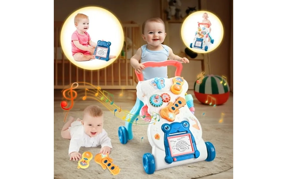 Wonderstone Baby Walkers With Drawing Board 2 In 1 Push Walker And Infant Activity Center For 6-12 Months