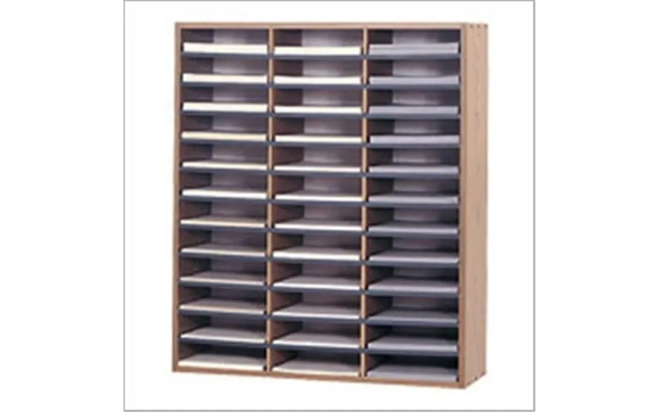 Wood Corrugated Organizer With 36 Compartments In Medium Oak