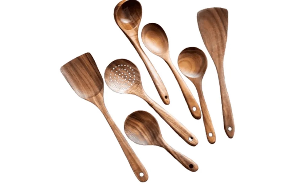 Wooden Spoons For Cooking 7-piece Wooden Cooking Utensils Set For Non-stick Pan Kitchen Tool Ladle And Wok Spatulas