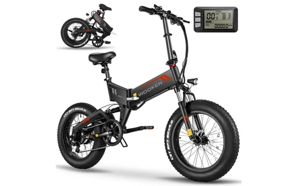 Wooken 20 X4.0 Fat Tire Electric Bike For Adults 500w Foldable Electric Bicycle With 48v 10ah Built-in Battery Shimano 7