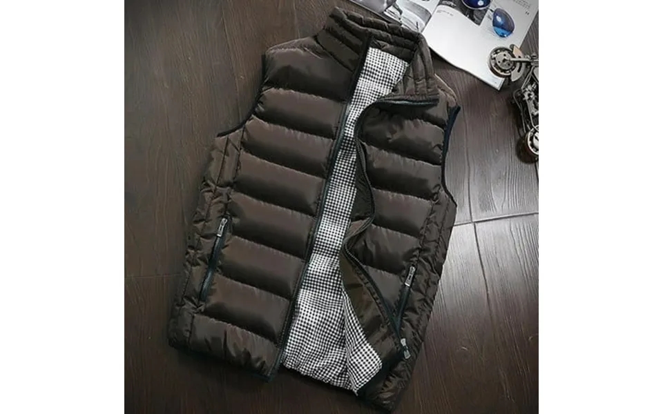 Wozhidaoke Puffer Vest Sleeveless Men Autumn Winter Coat Padded Cotton Vest Warm Hooded Thick Vest Tops Jacket Patchwork