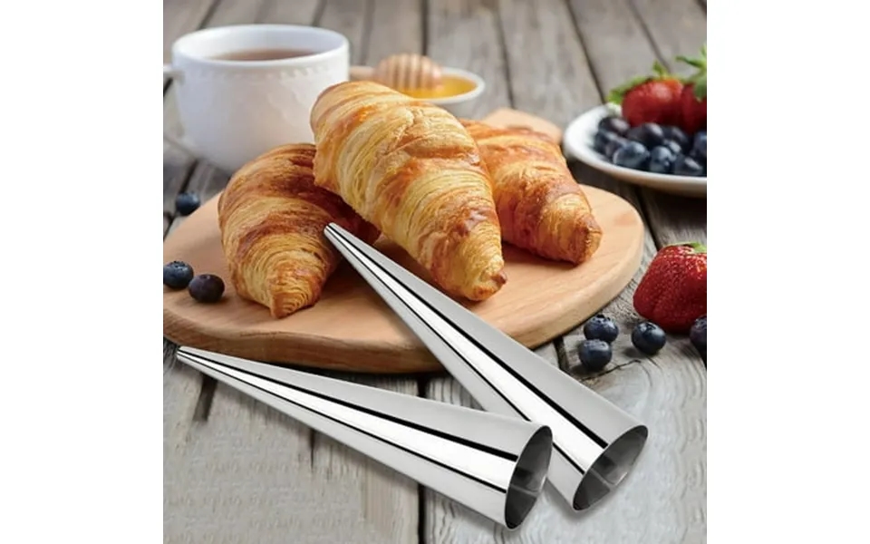 Wrjufa Cream Horn Model Stainless Steel Roll Flared Danish Croissant Model Argent