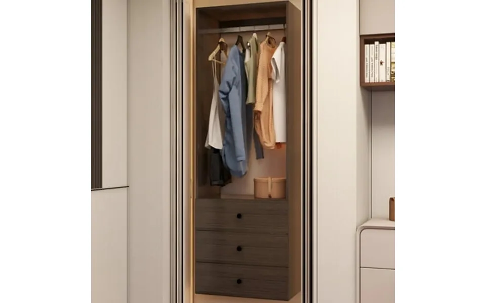 Wrr Modular Closet System With 3 Drawers Walk-in Closet System With Hangingrod Heavy Duty For Bedroom Built In Clothes S