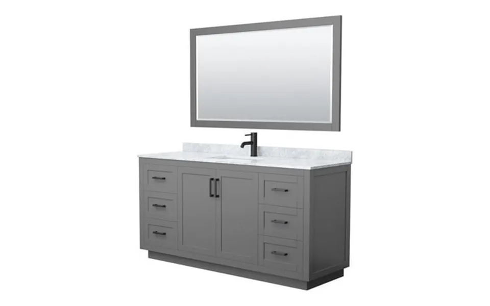 Wyndham Collection Miranda 66 Wood & Metal Single Bathroom Vanity In Gray Black