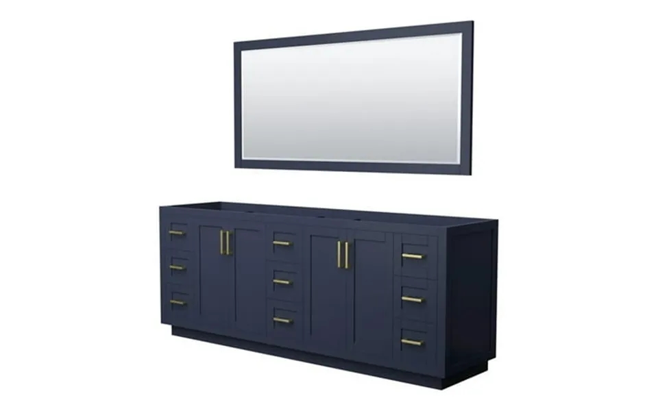 Wyndham Collection Miranda 84 No Sink Wood Double Bathroom Vanity In Blue Gold