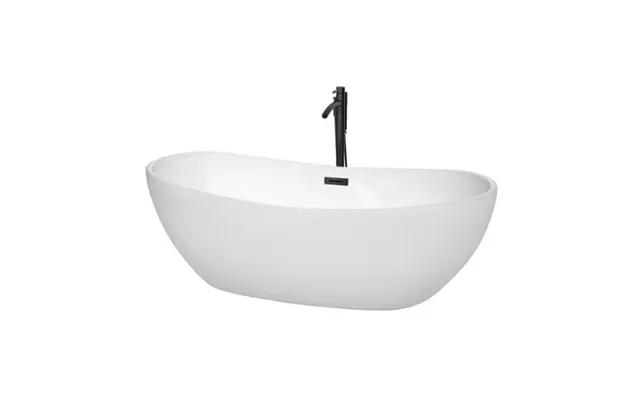 Wyndham Collection Rebecca 70 Acrylic Freestanding Bathtub In White Matte Black product image