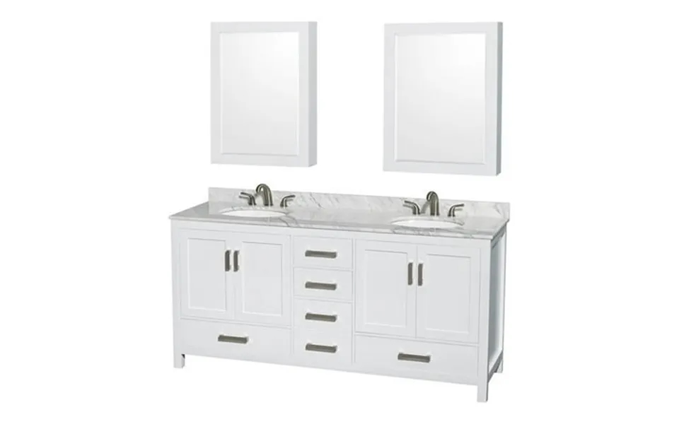 Wyndham Collection Sheffield 72 Wood Double Bathroom Vanity In White Chrome