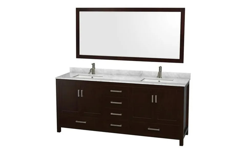 Wyndham Collection Sheffield 80 Marble Double Bathroom Vanity In White Espresso
