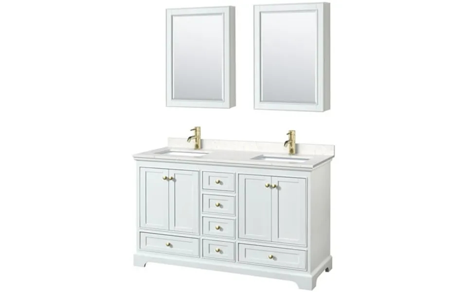 Wyndham Collection Wcs202060d-vca-med Deborah 60 Free Standing Double Basin Vanity Set -