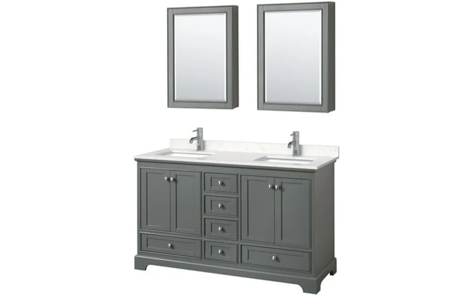 Wyndham Collection Wcs202060d-vca-med Deborah 60 Free Standing Double Basin Vanity Set -
