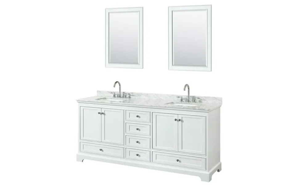 Wyndham Collection Wcs202080dcmunsm24 Deborah 80 Free Standing Double Vanity Set - White