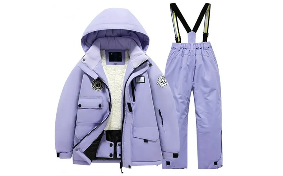 Xjzmd Children S Ski Suit Pocket Jacket And Pants Winter Windbroof Snowboarding Unisex Kid Winter Warm Snow Suits Boys S
