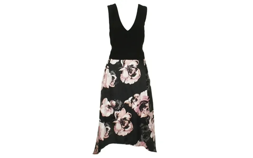Xscape Womens Plus Size Black Pink Sleeveless Illusion Floral Print A-line Gown 22w