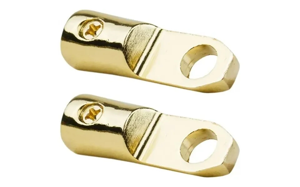 Xscorpion 4 Or 8 Gauge Awg Gold Car Stereo Ring Terminal 4ga Set Screw 2 Pack