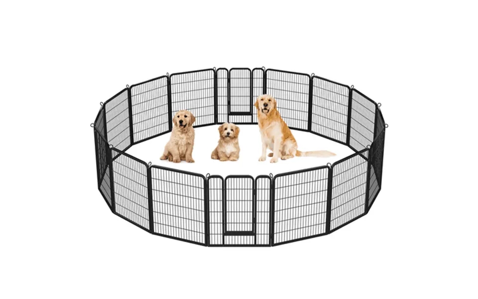 Yaheetech 16 Panels 40 H Dog Playpen Outdoor Indoor Black
