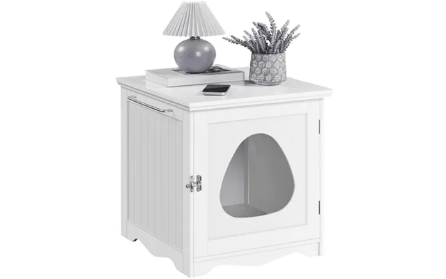 Yaheetech Enclosed Pet Litter Box Indoor Decorative Pet Side Table White product image