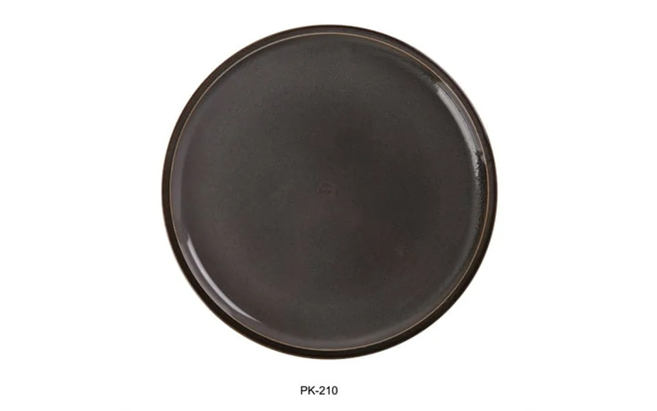 Yanco Pk-210 10 X 1 In. Peacock Round China Plate With Upright Rim Gray - Pack Of 12