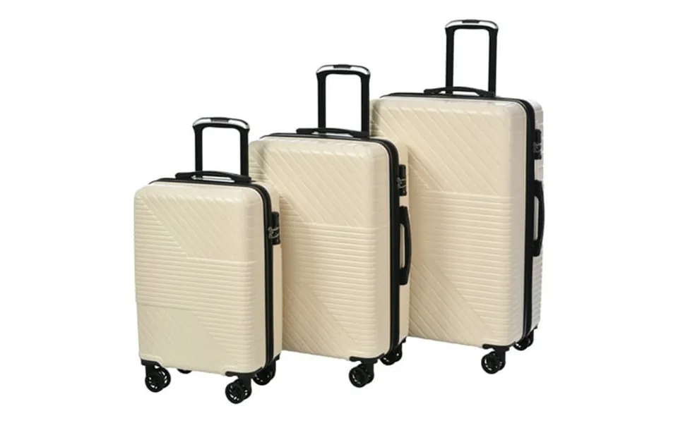Yanshe 3 Pieces Abs Luggage Sets Travel Suitcase With Double Spinner 8 Wheels Tsa Lock 20 24 28 3 Sizes Silent-running L