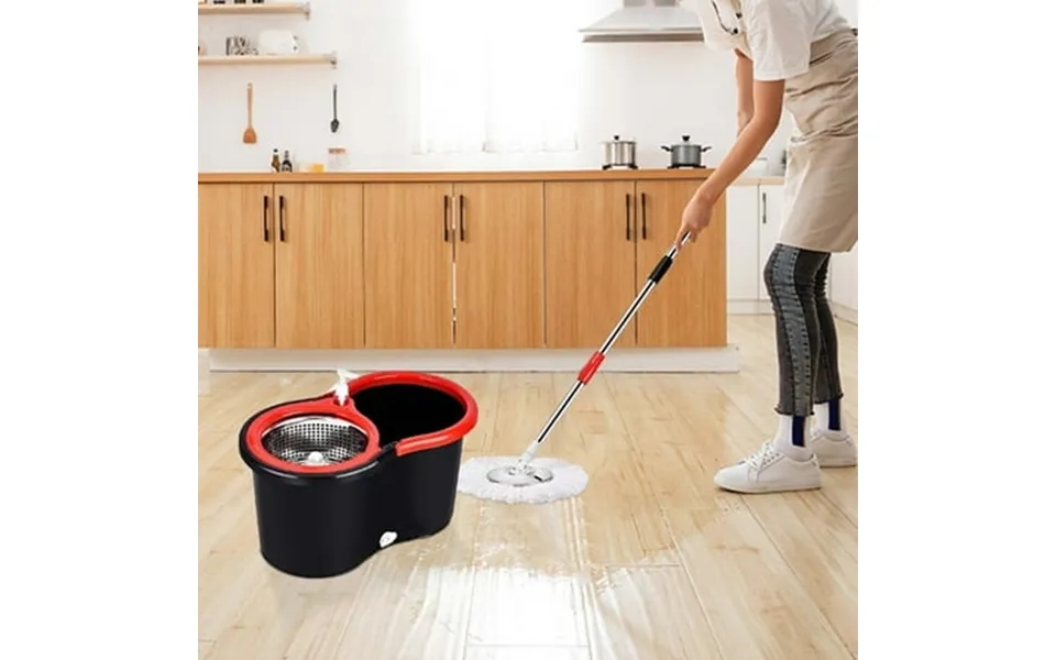 Ycandiee Spin Mop And Bucket System 360 Spin Mop And Bucket With Wringer Set Mops For Floor Cleaning 5 Microfiber Mop Re