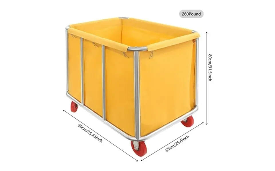 Yellow Commercial Laundry Cart W Wheels Laundry Cart For Home Hotel Flexible