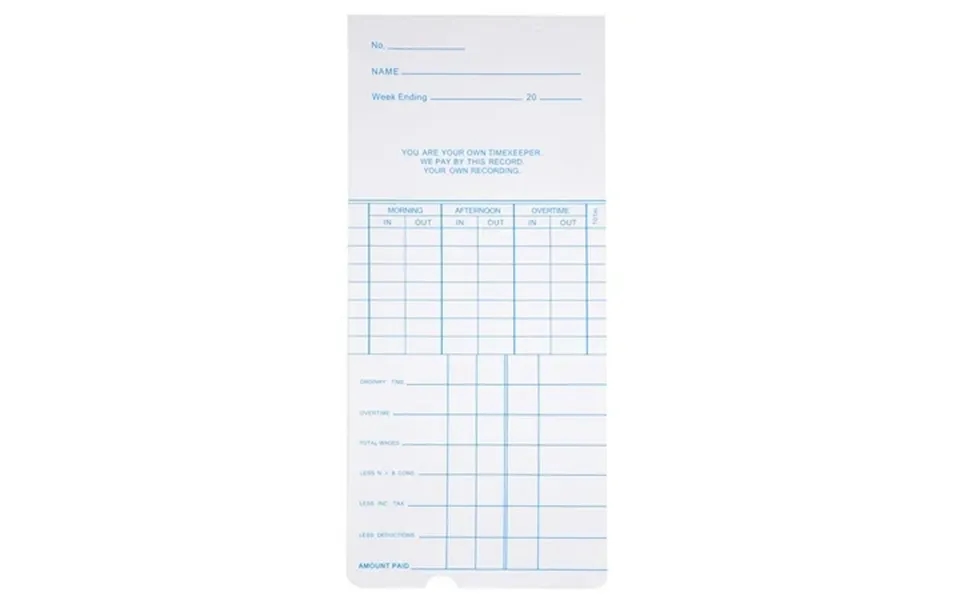 Yescom 1000 Count Weekly Time Clock Cards Timecard For Employee Attendance Payroll Recorder