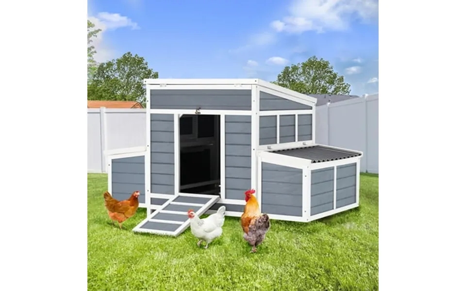 Yodolla Chicken Coop 56 Large Wooden Chicken Hutch With 6 Nesting Boxes Outdoor Hen House Chicken Cage W Ramps Removable