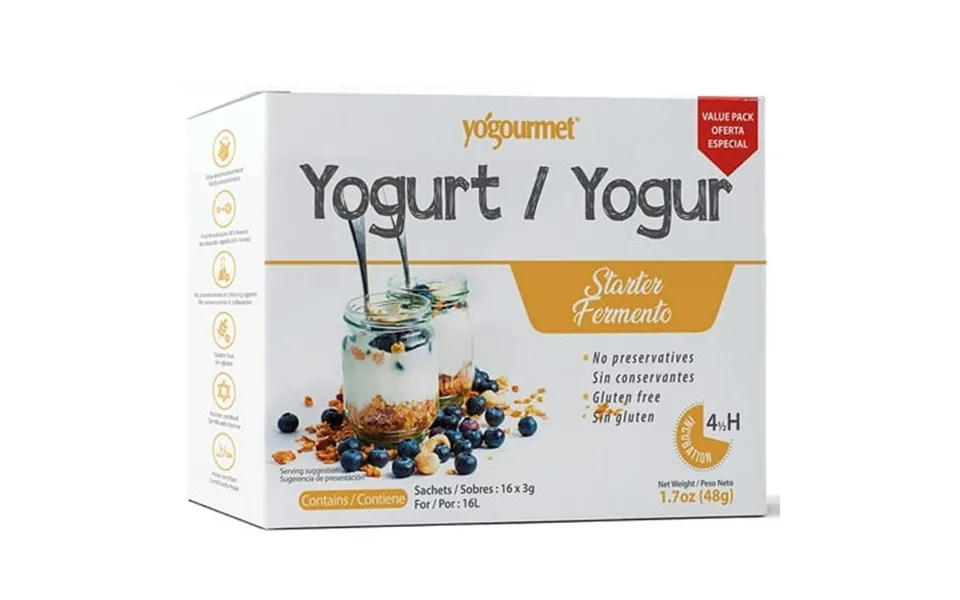 Yogourmet 16 Pack Freeze-dried Yogurt Starter Value-pack Gluten-free Paper