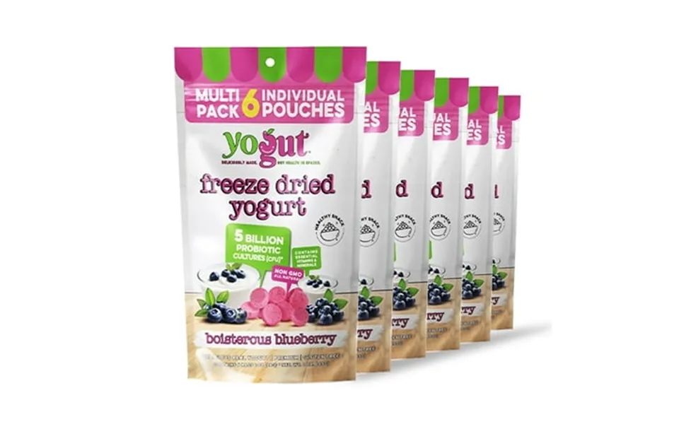 Yogut Freeze Dried Yogurt Snack Blueberry 6pk Healthy Snacks For Kids Toddlers & Adults Gluten Free Non Gmo With 5 Billi