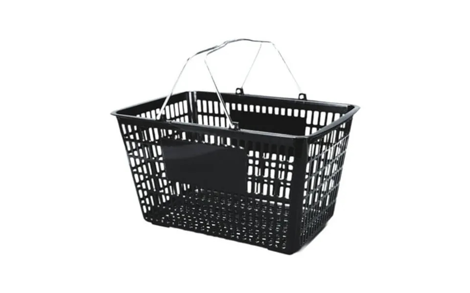 Yotijay Shopping Basket Retail Basket Picnic Basket Reusable With Handles Handheld Black