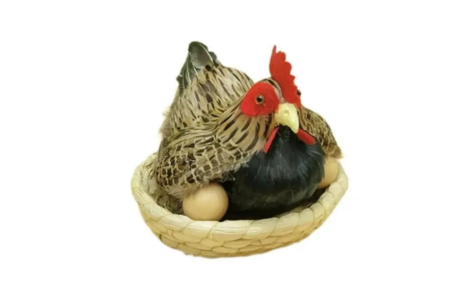 Yotijay Simulation Chicken Model Ornaments Fake Simulation Chicken Figurines Photography 2 Eggs
