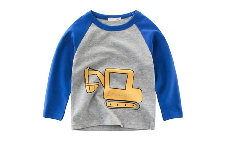 Youi-gifts Little Boys Graphic Tees Shirts Infant Toddler Boys Dinosaur Excavator Long Sleeves T-shirt Tops