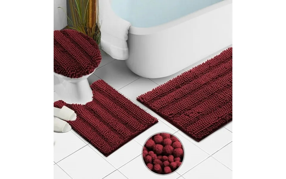 Youloveit Bathroom Rugs Sets 3 Pieces Soft Bath Mat Shower Bathroom Rugs And Mats Sets Toilet Lid Cover Soft Absorbent A