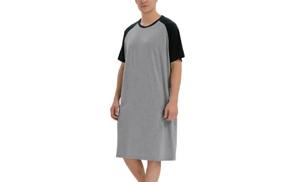 Youloveit Men S Bamboo Cotton Nightshirt Short Sleeves Sleep Shirt T-shirt Style Nightgown Comfy Pjs Sleepwear Plus Loun