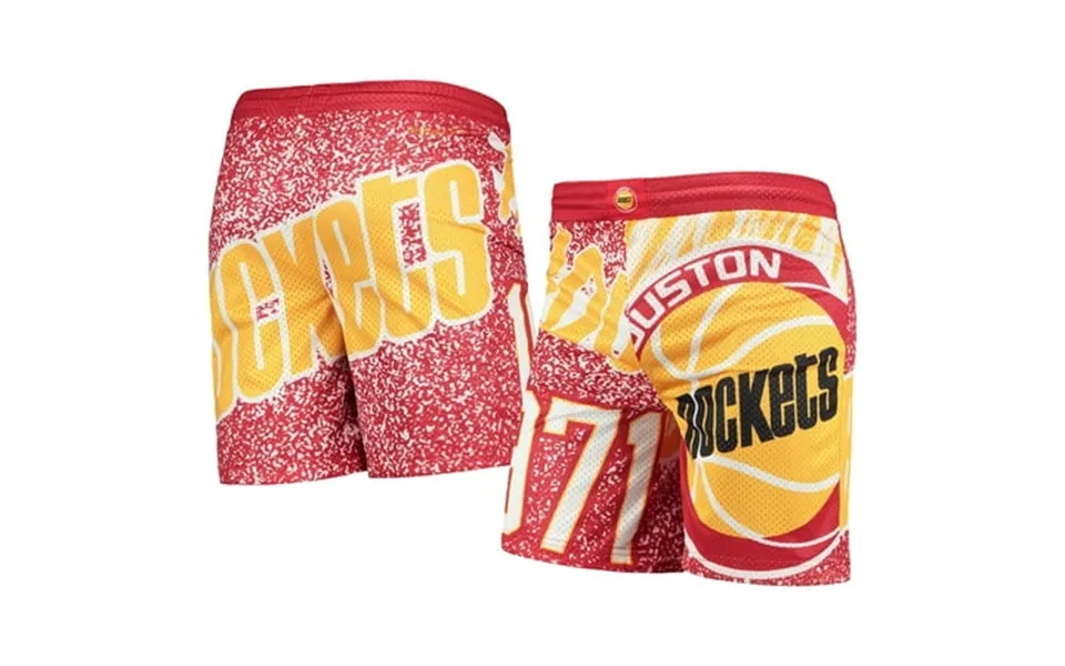 Youth Mitchell & Ness Red Houston Rockets Hardwood Classics Jumbotron Shorts