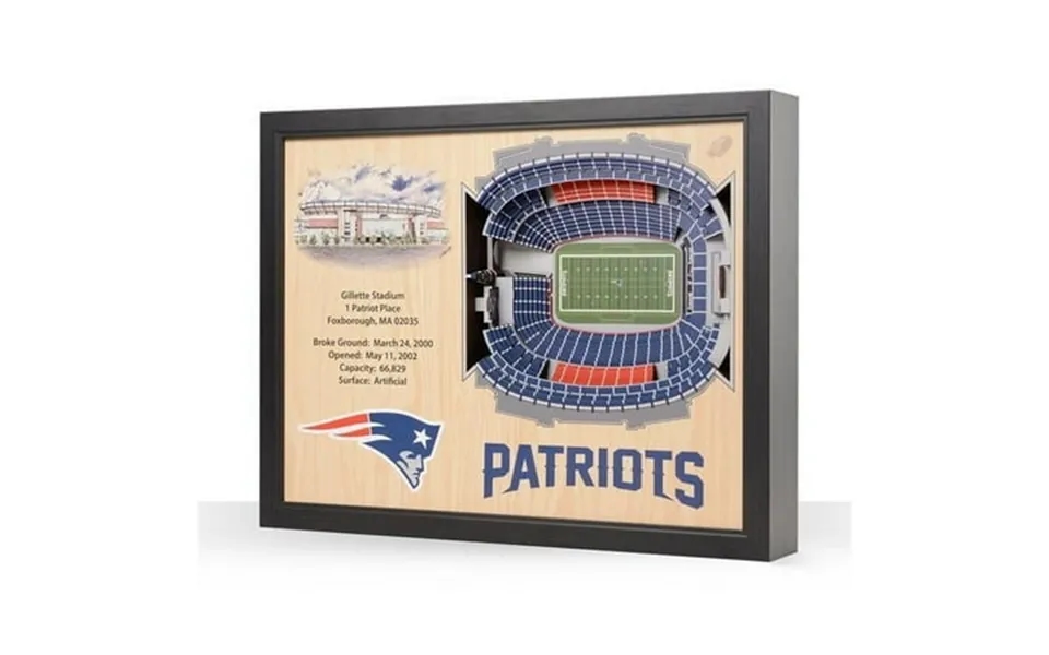 Youthefan 9023029 22.25 X 22 X 23 In. Nfl England Patriots 25-layer Stadiumviews 3d Wall Art - Gillette Stadium