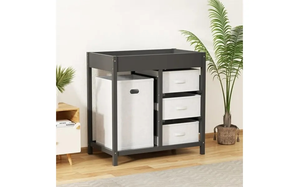 Yufu Badger Basket Baby Changing Table With Laundry Hamper 3 Storage Drawers Removable Changing Pad Multi-functional Dia