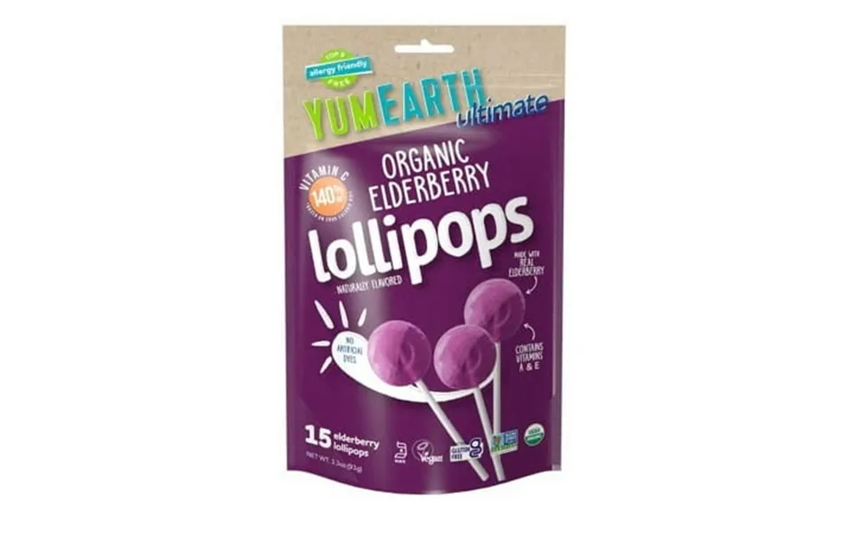 Yumearth Ultimate Organic . . Elderberry Pops 15 . . Count Allergy Friendly