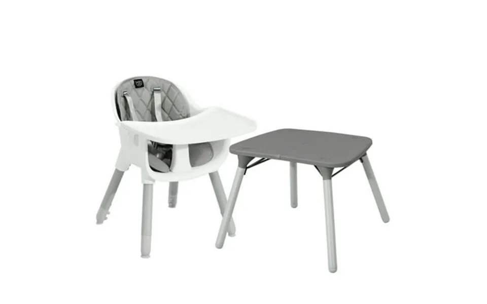 Yyao Baby High Chair High Chairs Dining Booster Seat 4-in-1 Baby Convertible Toddler Table Chair Set With Pu Cushion-gra