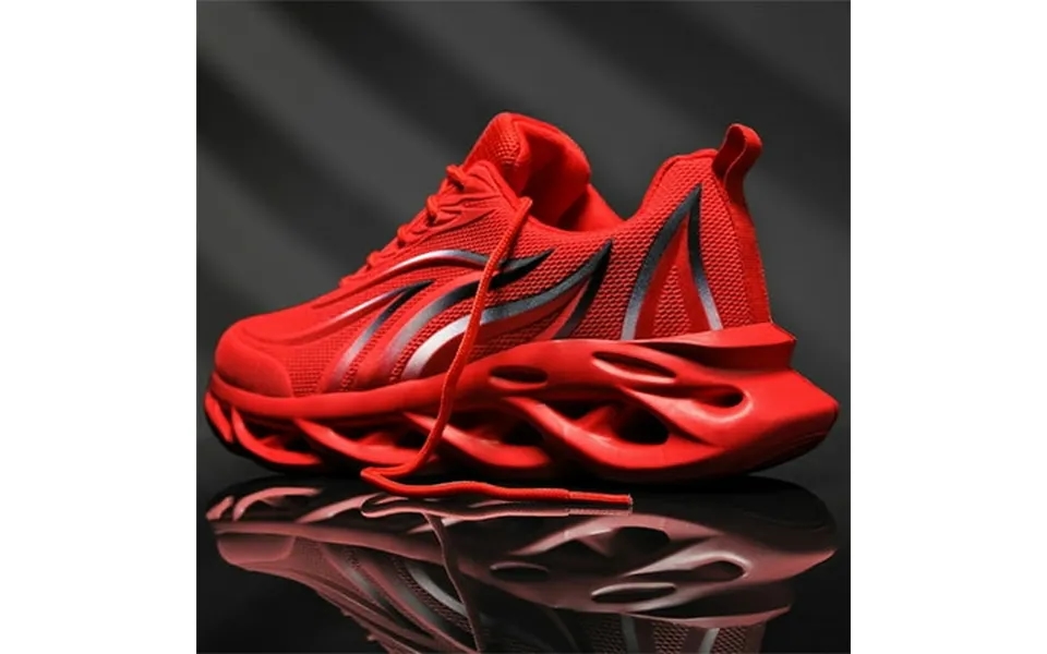 Yytlch Air Cushion Sneakers For Men Mesh Breathable Walking Sport Youth Fashion Running Athletic Shoes Black Red Sneaker