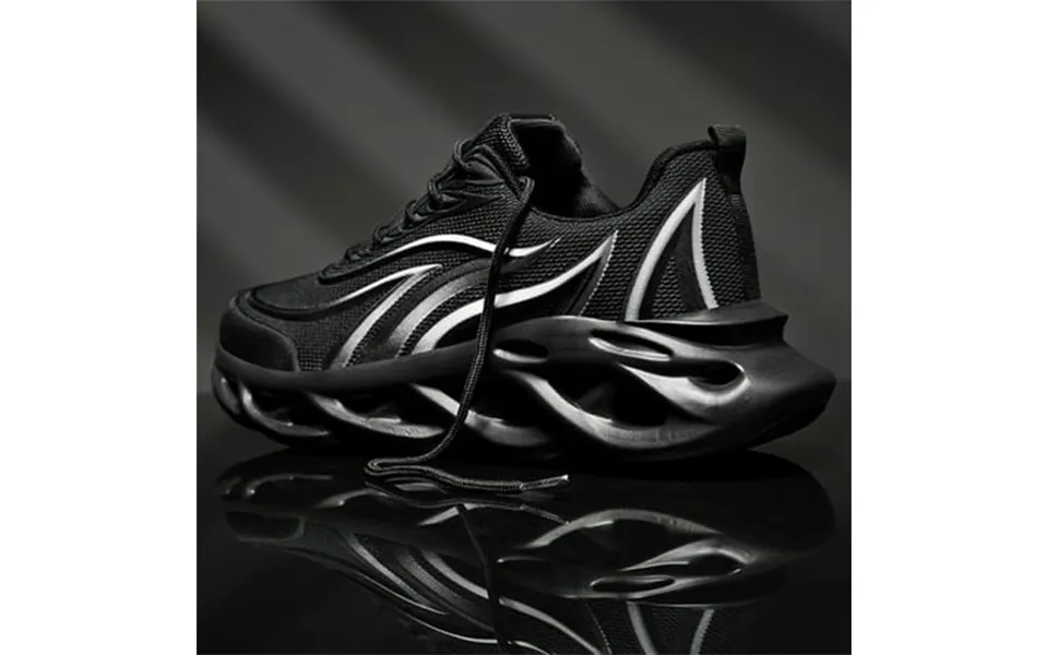 Yytlch Air Cushion Sneakers For Men Mesh Breathable Walking Sport Youth Fashion Running Athletic Shoes Black Red Sneaker